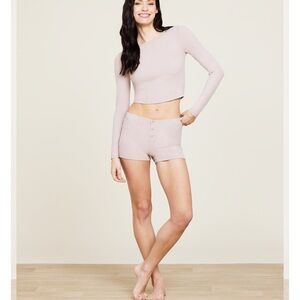 Malibu Collection® Ultra Soft Rib Boxer Short and Long Sleeve size XS